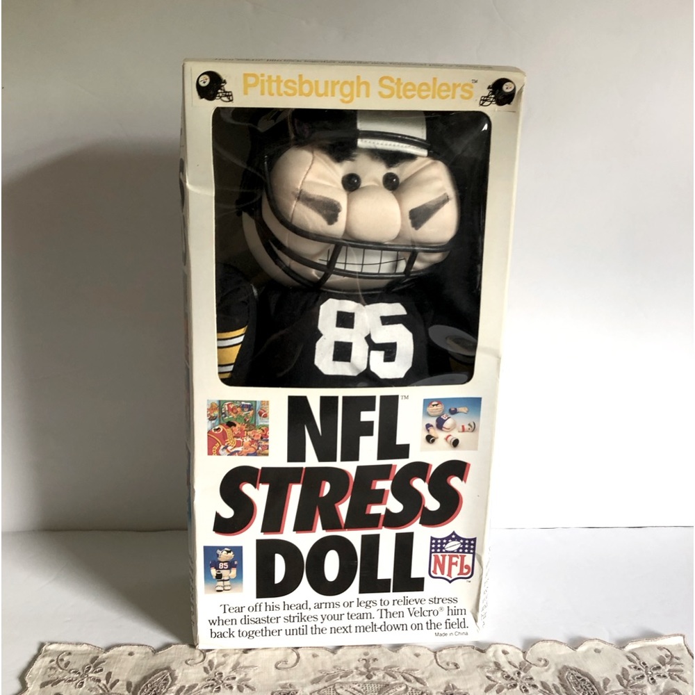 Pittsburgh Steelers Pull apart Stress Doll Plush/Vintage 1988 NFL in Box